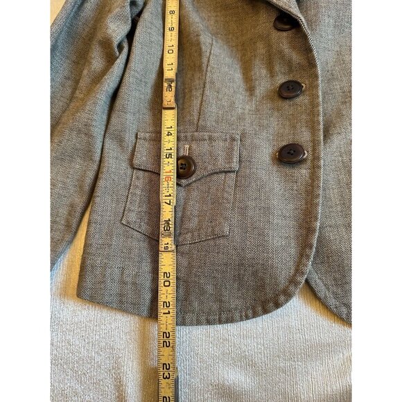 Vintage Talbots All Season Brown Tweed Herringbone blazer 8P, 3 Button Petite - Picture 4 of 9